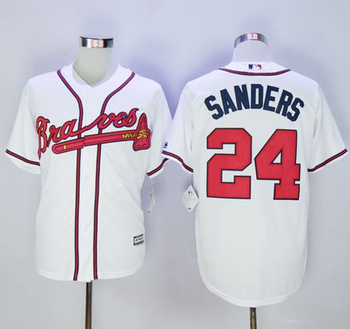 Braves #24 Deion Sanders White New Cool Base Stitched MLB Jersey - Click Image to Close